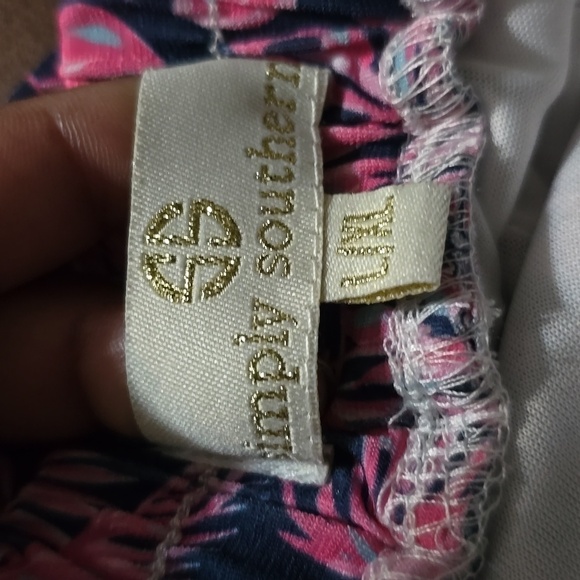 Simply Southern  Pink Floral Pom Pom Shorts Size L/XL - Picture 3 of 4